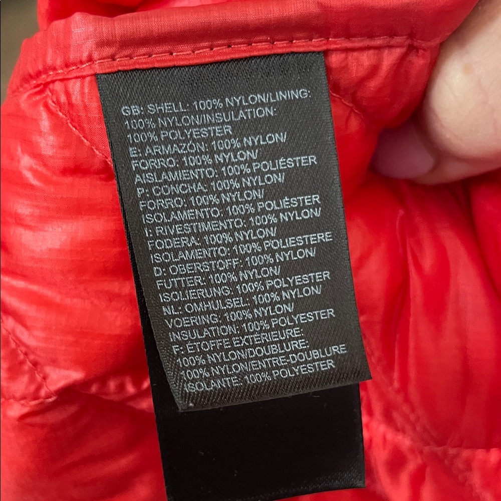 New no tag The North Face stow Light Women's Bold Red Puffer Jacket  size Xl - Picture 9 of 11